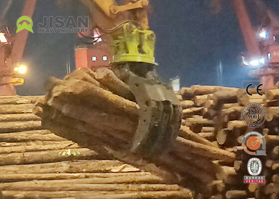 Pinza idraulica rotante a doppio collegamento per tronchi, apertura ganasce 1800 mm, per escavatore CAT 336
